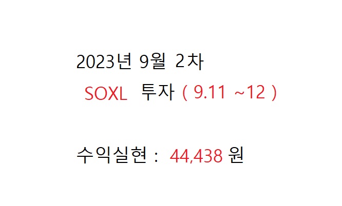  SOXL 2023년 9월 2회차 투자기록