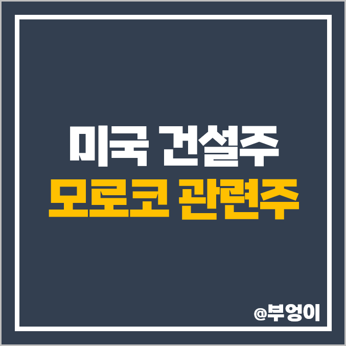 모로코 재해 재난 지진 관련주 미국 건설주 DHI LEN NVR 주식 주가