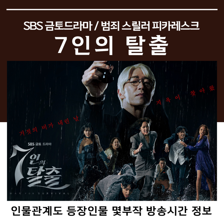 7인의 탈출 몇부작 등장인물 인물관계도 정보 SBS <b>금토드라마</b>