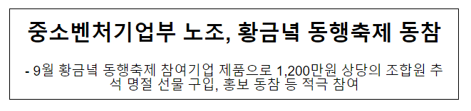 중소벤처기업부 노조, 황금녘 동행축제 동참 중소벤처기업부 노조, 황금녘 동행축제 동참