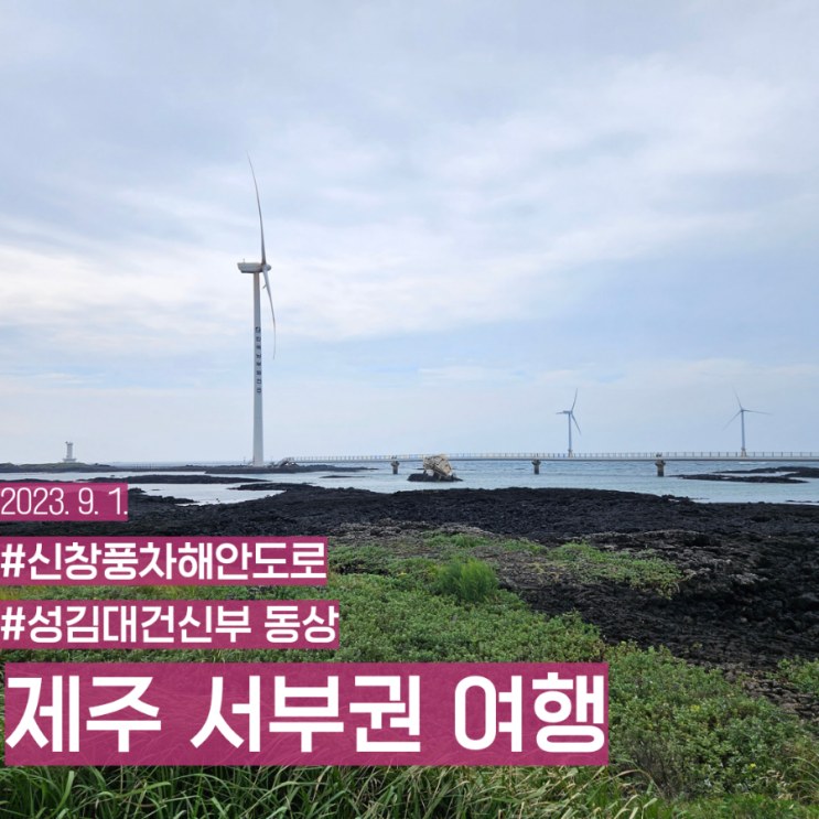  제주 서부권 숨은 명소 한경면 가볼만한 곳 신창 풍차 해안도로 드라이브 천주교 역사 성 김대건 신부 동상