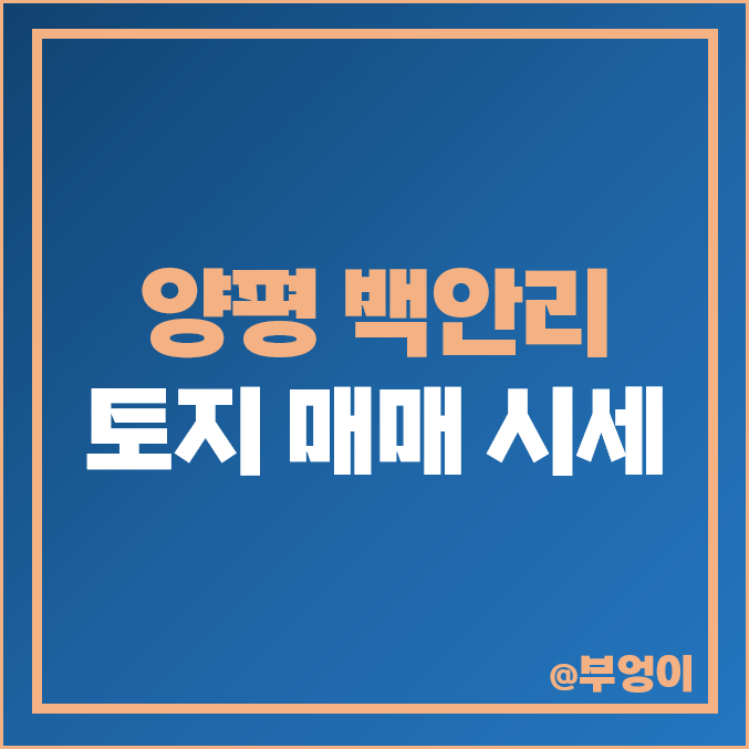 경기도 양평군 양평읍 백안리 일대 토지 매매 가격 시세 경기도 양평군 양평읍 백안리 일대 토지 매매 가격 시세