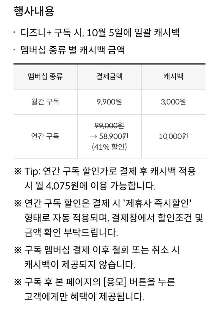 신한카드 이벤트 디즈니+ 최저가 혜택 전원 캐시백 연간 구독 월 4,075원 / 슬쌍디아빠 이동섭