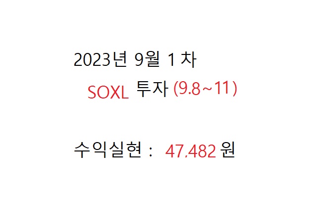  SOXL 2023년 9월 1회차 투자기록