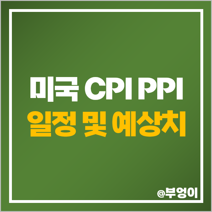 미국 9월 CPI 발표 시간 8월 PPI 일정 전망 소비자 물가지수 예상치