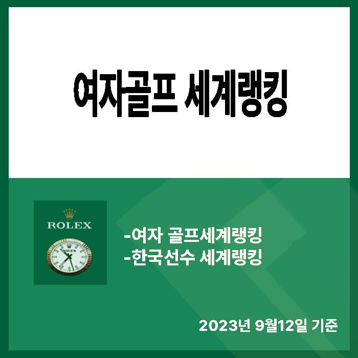 [여자골프 세계 랭킹] 중국의 루오닝 인 선수 세계 랭킹 1위로... 
