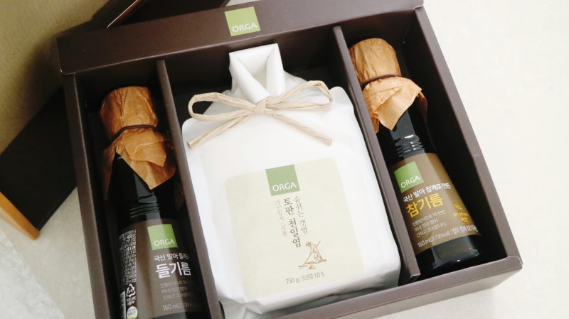 고급추석선물 올가 참기름&토판염 세트 요리할 맛 나네