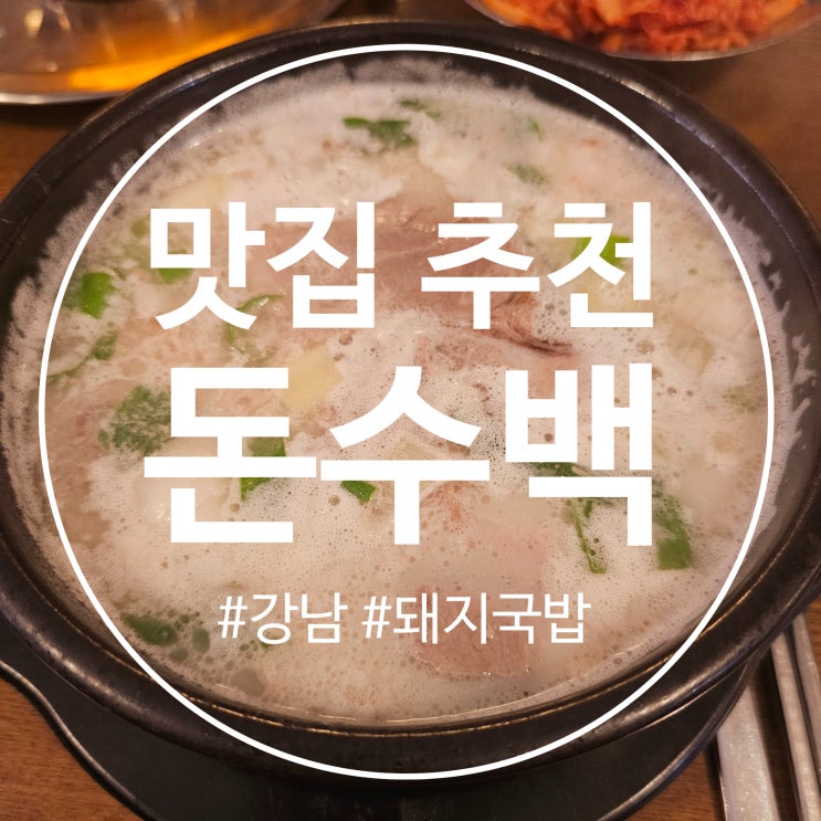  강남 돼지국밥 맛집 추천 :: 돈수백