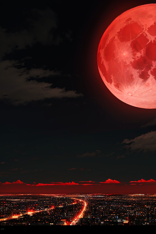 [Ai Greem] 배경_달 002: 상업적으로 사용 가능한 월식 Ai 무료 이미지 일러스트, 붉은 달 무료 이미지
