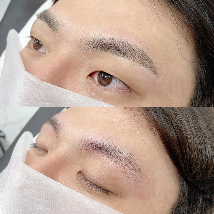  왕십리눈썹문신 남자고객 방문율 1위 누벨마리, 남자고객님의 눈썹문신시술사진