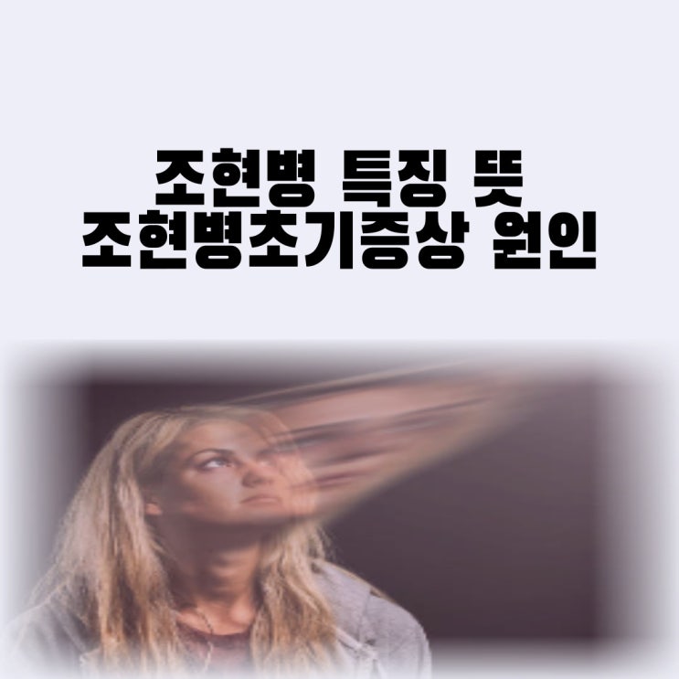  조현병 특징 뜻 조현병초기증상 원인