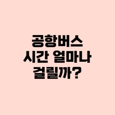 수원 공항버스 리무진 후기①(가격, 소요시간)