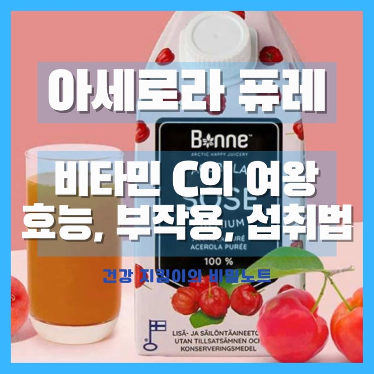 아세로라 퓨레 효능 6가지, 부작용, 올바른 섭취방법