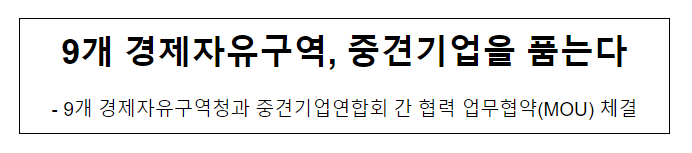 9개 경제자유구역, 중견기업을 품는다 9개 경제자유구역, 중견기업을 품는다