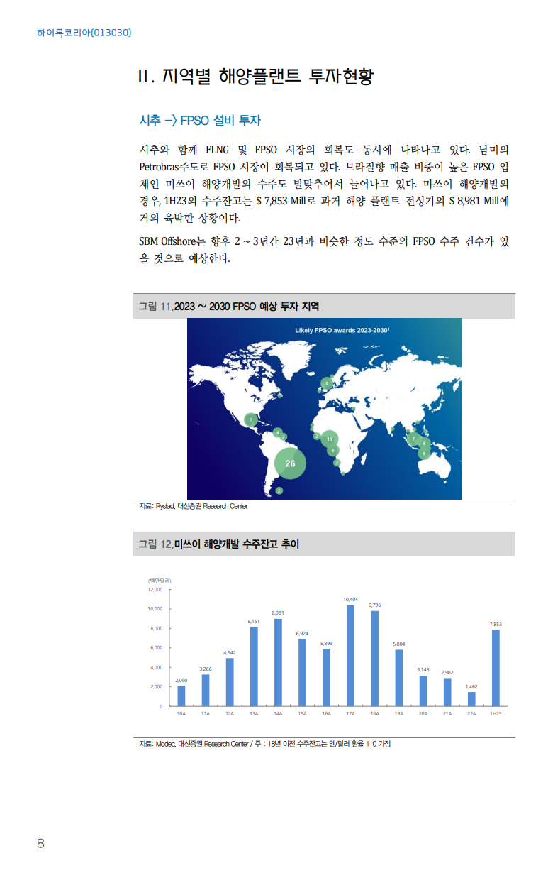 종목리포트] 하이록코리아 (013030) - 물 들어오는 해양 투자 / 대신증권 : 네이버 블로그