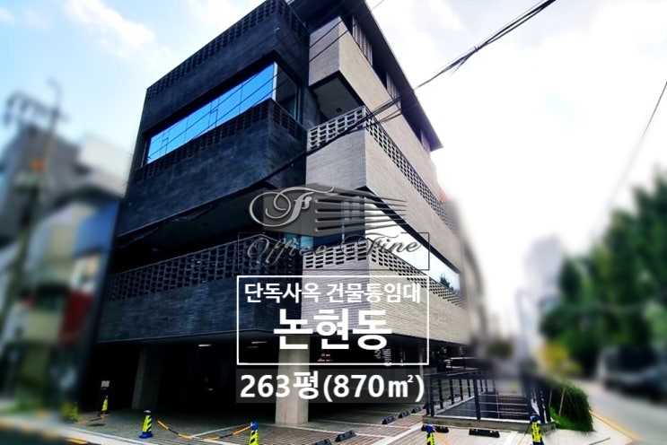  논현동 역세권 학동역 신축건물 층고높은 단독사옥 건물통임대 263평(870)