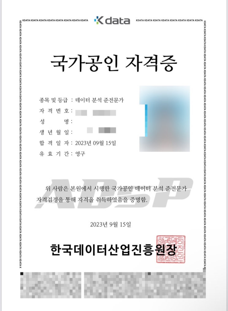 ADsP 기초지식 1도 없던 비전공자 독학 합격 후기