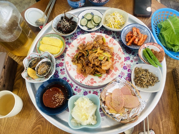  제주 애월 데이트하기 좋은 맛있는 흑돼지 두루치기 가정식 집밥 단소