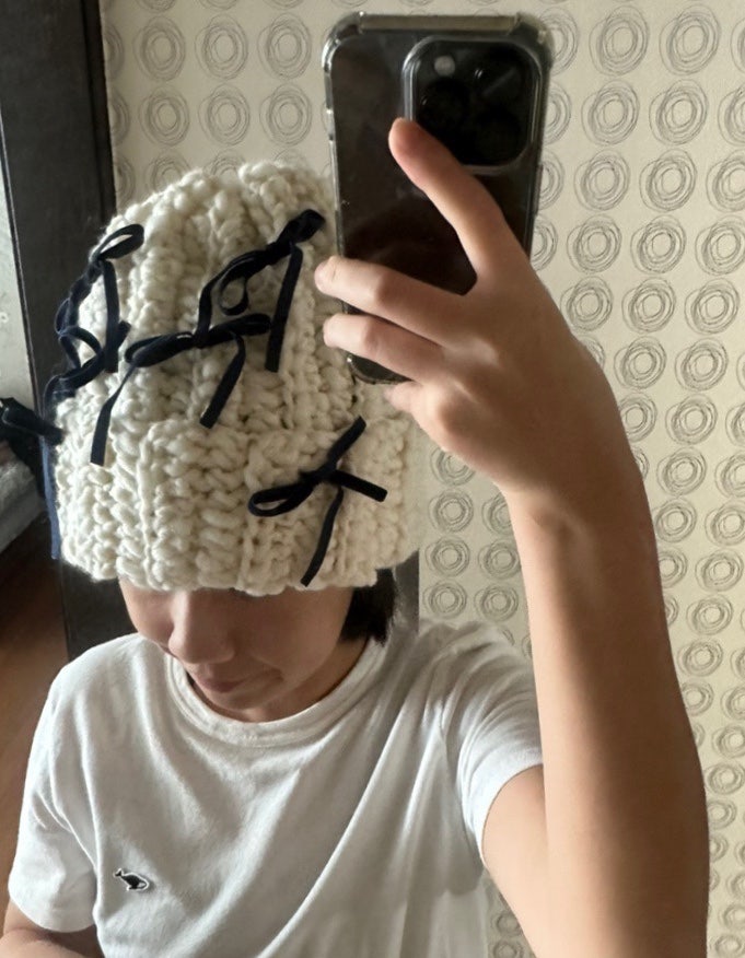크로쉐안트(crocheant) 리본비니