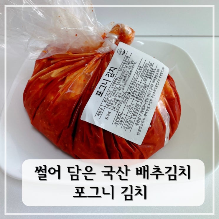 썰어 담은 국산 배추김치로 한끼 식사 뚝딱 < 포그니 김치 >