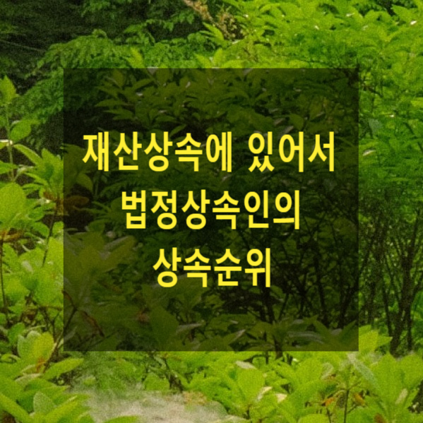  상속 - 재산상속에 있어서 법정상속인의 상속순위(자식이 있는 경우 부모, 형제자매)