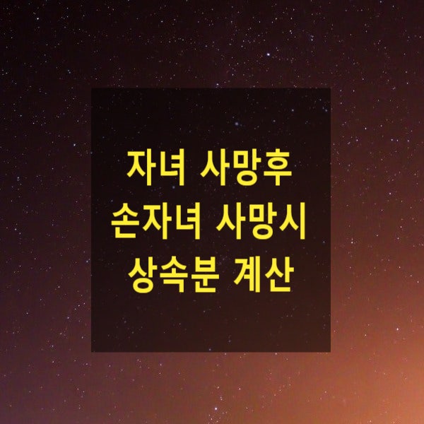  상속 - 자녀 사망후 손자녀 사망시 상속분 계산(자녀와 손자녀의 배우자 있음. 자녀의 배우자와 손자녀는 친자가 아닌 경우)