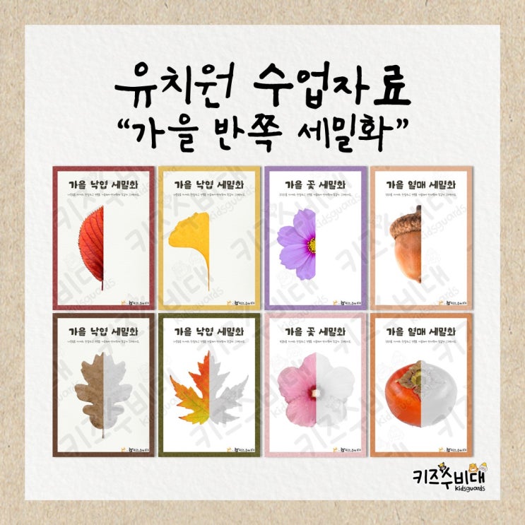  [유치원 수업자료] 가을 반쪽 세밀화 활동자료