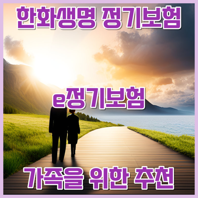 한화생명 정기보험 e정기보험 가족을 위한 추천