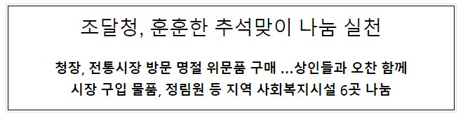 훈훈한 추석맞이 나눔 실천