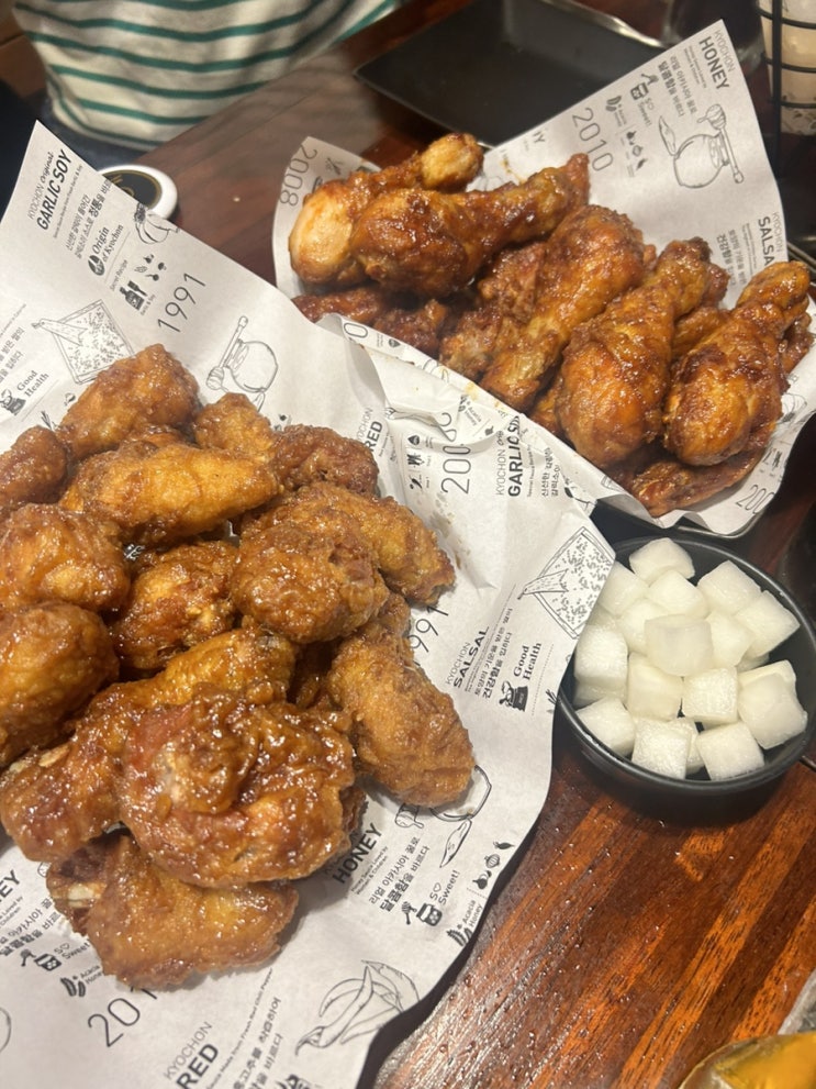  교촌치킨 근황 허니콤보, 레드 콤보 일 끝나고 3인 2닭으로 힐링하기