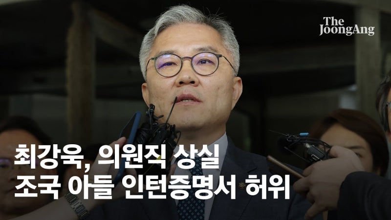 표적수사라고? 최강욱 의원직 상실, 대법원 전원합의체 "조국 아들 인턴확인서 허위 맞다" 김....