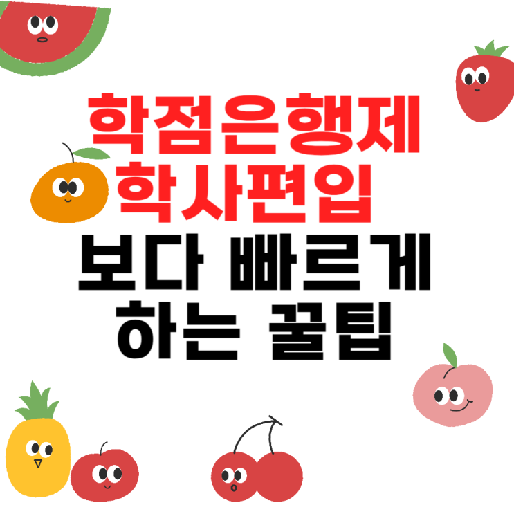  학점은행제 학사편입보다 빠르게 하는 꿀팁
