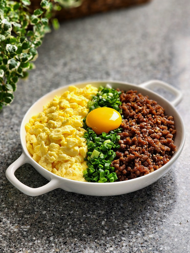  소고기소보로 덮밥 다진소고기 요리 삼색소보로비빔밥