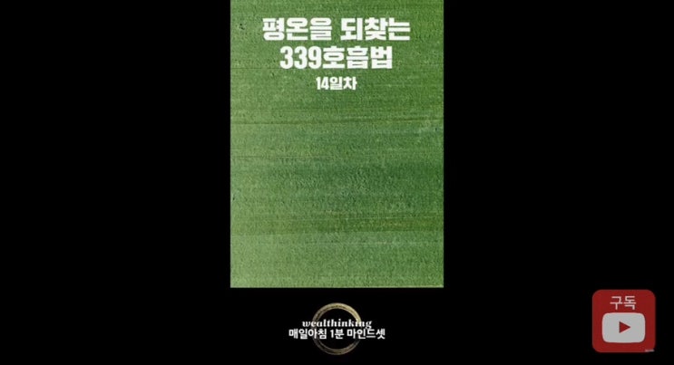 끈기 시각화 Day 14(평온을 되찾는 339호흡법 함께 해볼까요?) 끈기 시각화 Day 14(평온을 되찾는 339호흡법 함께 해볼까요?)