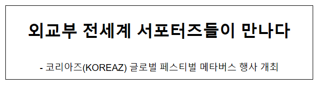 외교부 전세계 서포터즈들이 만나다