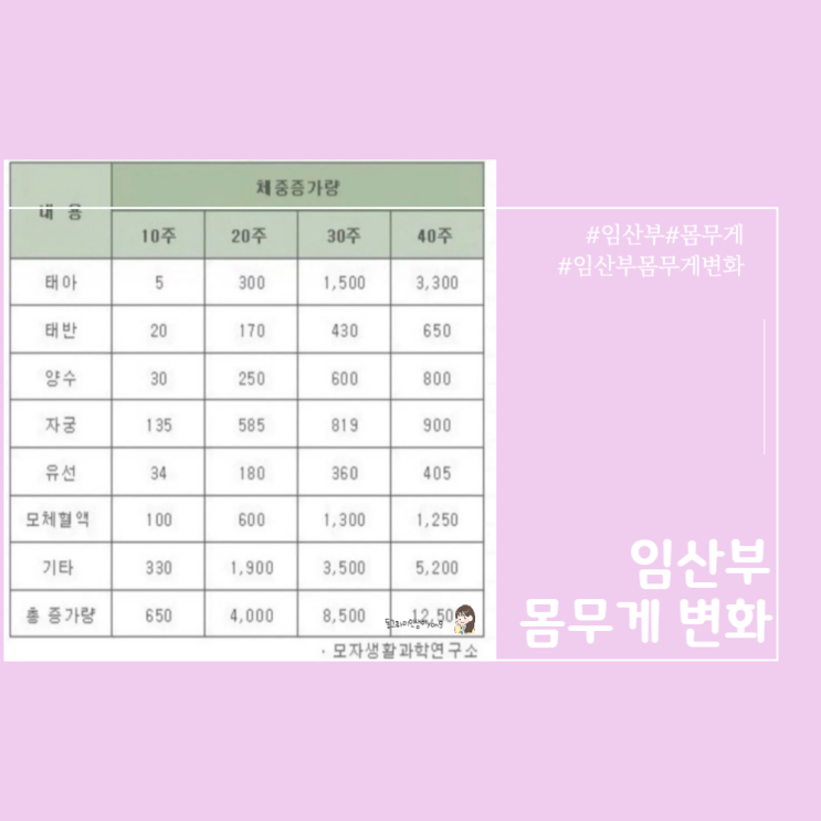  임산부 주차별 몸무게, 몸무게 계산기