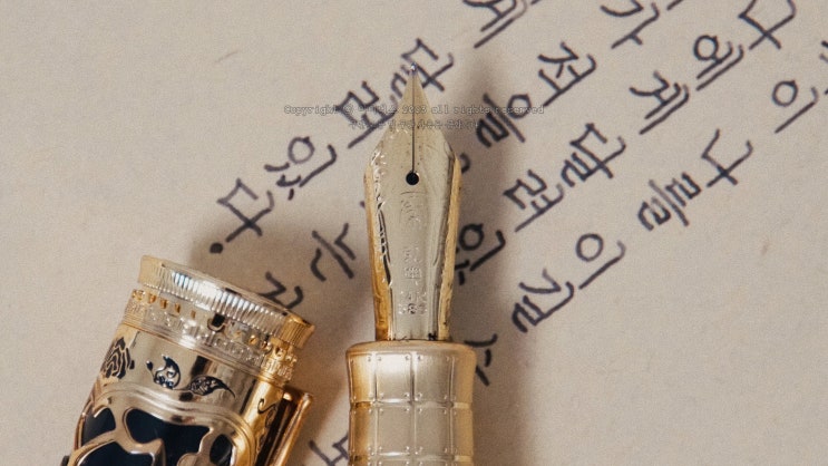  가승재적 (홍디안 D5 왕조시리즈 진 14K F닙 만년필로 필사하기)