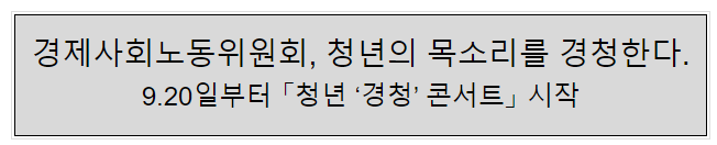 경제사회노동위원회, 청년의 목소리를 경청한다.