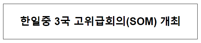 한일중 3국 고위급회의(SOM) 개최