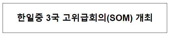 한일중 3국 고위급회의(SOM) 개최 한일중 3국 고위급회의(SOM) 개최
