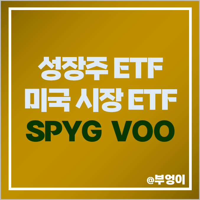 미국 ETF 성장주 투자 방법 SPYG 주가 S&P500 지수 VOO 추천