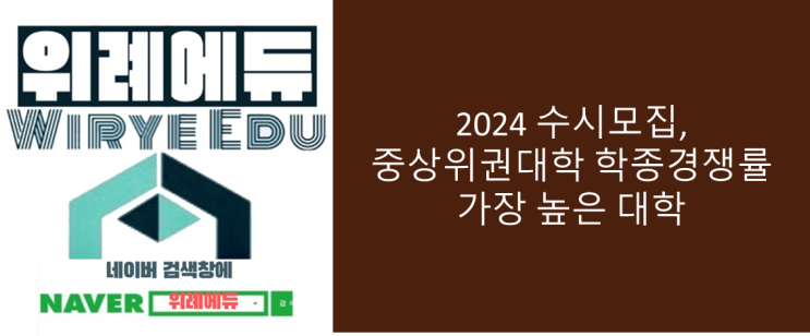  2024 수시모집, 중상위권 대학 학종경쟁률 가장 높은 대학(가천, 숭실, 세종, 한양ERICA, 아주, 인하, 단국, 명지, 상명, 가톨릭, 성신, 서울여, 덕성여)