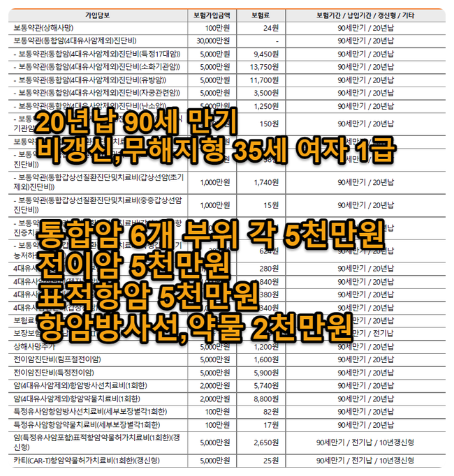  암보험추천 30대 여자가 준비할 수 있는 베스트추천플랜