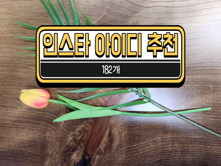  인스타 아이디 추천 의미를 알 수 있는 182개를 소개합니다.