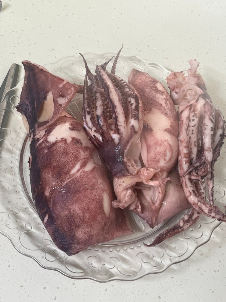  오징어숙회 오징어 맛있게 데치는 법 제이렉스리라차 후기 다이어터 식단 제멋대로 레시피
