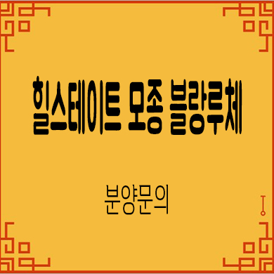  힐스테이트 모종 블랑루체 미분양아파트 모종동 브랜드 줍줍 계약금 잔여세대 선착순 호실 지정