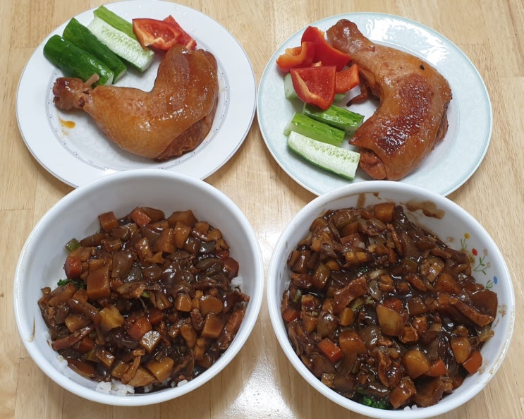  간단한 아이 키성장 아침 저녁 메뉴 :) 짜장가루 전복 짜장밥 소고기 간짜장밥 만들기