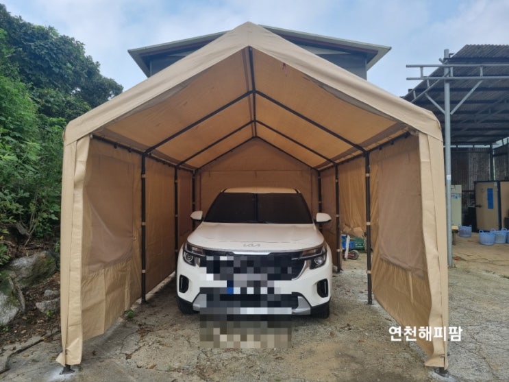  코스트코 천막 주차용도 설치 차량용 대형간이천막 차고 장박캠핑
