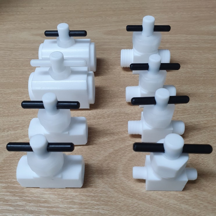  PTFE 테프론 2-way 밸브 Tap 타입 아답터 [파이프 테플론 teflon 볼밸브] ballvalve valve 2-wayvalve PTFE