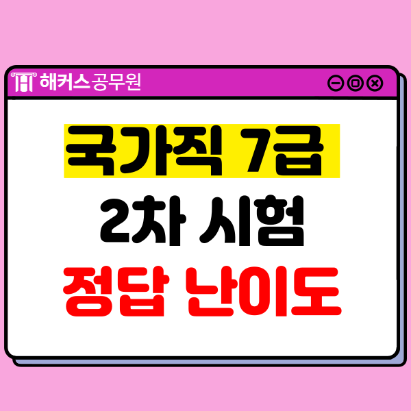  2023 국가직 7급 합격예측 풀서비스! 시험일정/유의사항/가답안/난이도/합격선 체크